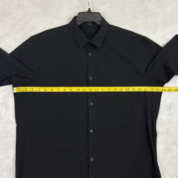 Lululemon Mens Large Airing Easy Long Sleeve Shirt Black Vented Performance - Picture 5 of 9